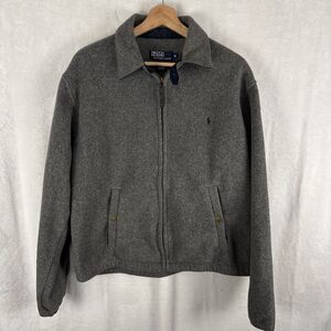 Vintage Polo Ralph Lauren Polartec Fleece Jacket Mens Medium Grey Full Zip